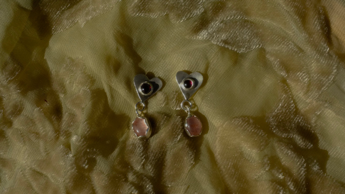 The Strawberry Heart Studs