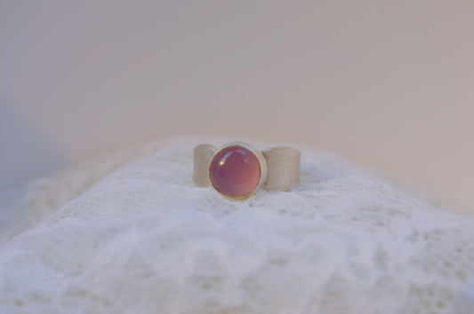 Purple Chalcedony Band Ring