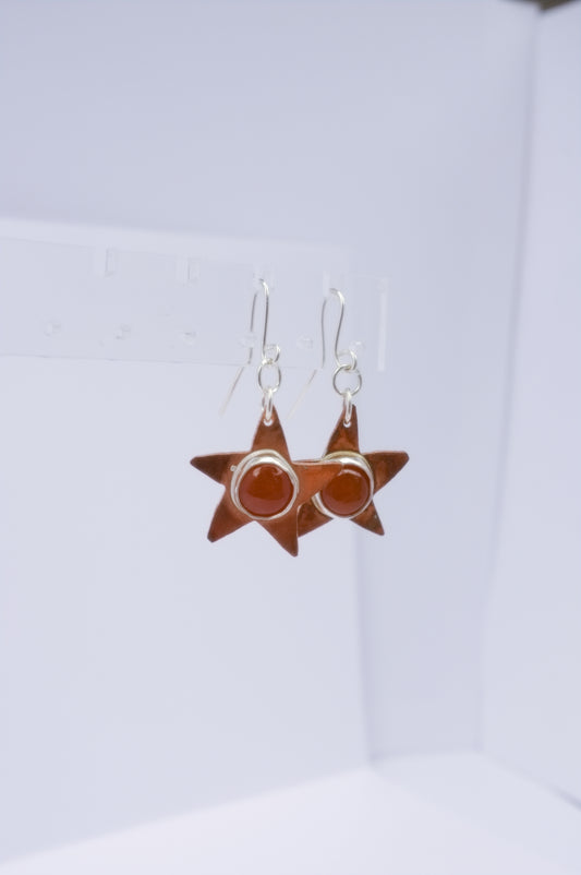 Carnelian Star Earrings